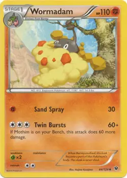 4x NM-Mint Wormadam - 44/124 - Uncommon Pokemon Fates Collide - Image 1