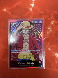 One Piece TCG Monkey.D.Luffy ST01-001 Leader Super Pre-Release - Image 1