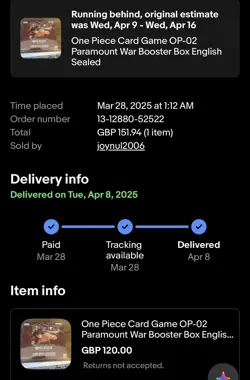 Bandai One Piece CCG Paramount War OP-02 English Booster Box 24 Packs - Image 2