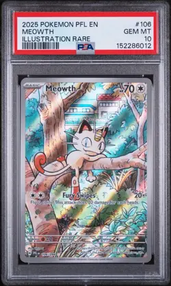 PSA 10 - Meowth - 106/094 - Illustration Rare - Phantasmal Flames - Image 1