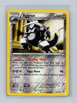 Aggron 80/124 Holo Rare Dragons Exalted Pokemon Reverse Holo Lightly Played - Image 1