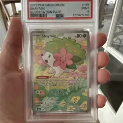 PSA 9 Pokemon Shaymin 185/182 Sv10 Destined Rivals Illustration Rare Holo 2025 - Image 1