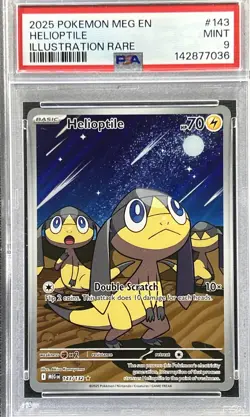 Pokemon Mega Evolutions Illustration Rare ** HELIOPTILE ** #143/132 💎PSA 9💎 - Image 1