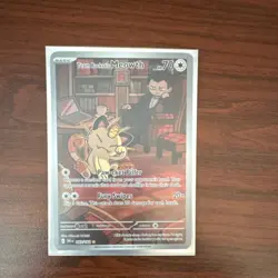Pokemon Team Rocket's Meowth Illustration Rare Holo 70 HP 203/182 Sv10 Basic - Image 1