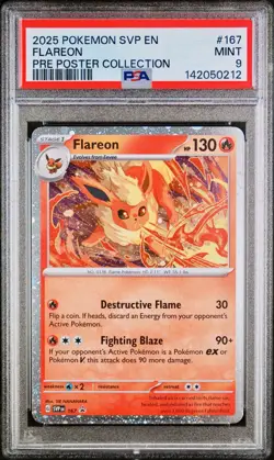 POKEMON PSA 9 FLAREON FULL ART #167 PROMO PRISMATIC EVOLUTION ENGLISH 2025! - Image 1