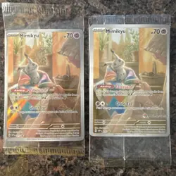 Pokemon Mimikyu SVP 075 Paldean Fates ETB Promo Sealed 2 Card Lot NM - Image 1