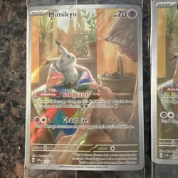 Pokemon Mimikyu SVP 075 Paldean Fates ETB Promo Sealed 2 Card Lot NM - Image 2