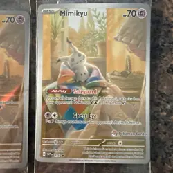 Pokemon Mimikyu SVP 075 Paldean Fates ETB Promo Sealed 2 Card Lot NM - Image 3