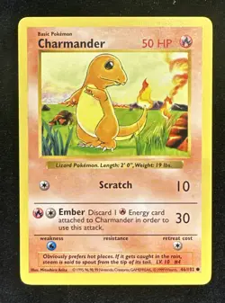 Pokemon TCG - Charmander 046/102 - Base Set - Shadowless - Image 1