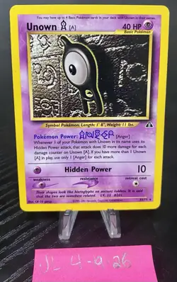 Pokemon Unown [A] 14/75 Neo Discovery Unlimited Non Holo Rare LP - NM - Image 1