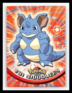 💥 NIDOQUEEN 1999 Topps Pokemon TV Non Holo Animation Series Black Logo # 31 - Image 1