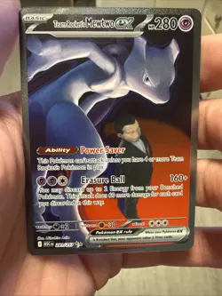 Team Rockets Mewtwo EX 281/217 SIR Ascended Heroes Full Art Holo Pokemon TCG, NM - Image 2
