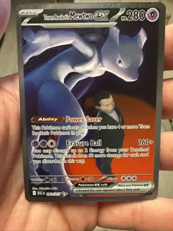 Team Rockets Mewtwo EX 281/217 SIR Ascended Heroes Full Art Holo Pokemon TCG, NM - Image 3
