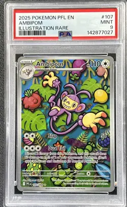 Pokemon Phantasmal Flames Illustration Rare ** AMBIPOM ** #107/094 💎PSA 9💎 - Image 1