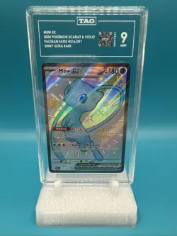 TAG 9 Mew ex 216/091 Ultra Rare Pokemon TCG Paldean Fates - Image 1