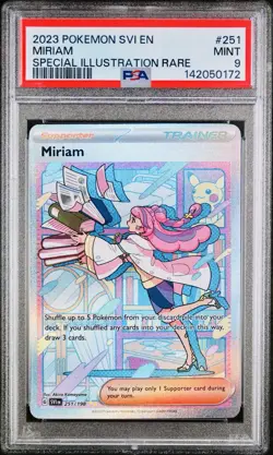 POKEMON PSA 9 MIRIAM SPECIAL ILLUSTRATION RARE 251/198 SCARLET e VIOLET ENGL - Image 1
