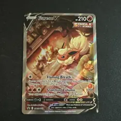 Pokemon TCG Flareon V Single Strike Sword & Shield Full Art Promo Holo SWSH179 - Image 1
