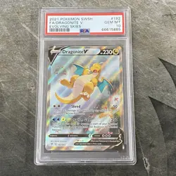 Pokemon Dragonite V Alt Full Art 192/203 Evolving Skies #192 GEM MINT PSA 10 - Image 1