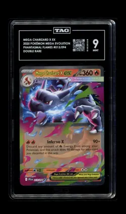 Mega Charizard X EX 013/094 TAG 9 Mint Pokemon Phantasmal Flames - Image 1