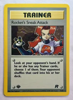 Rocket's Sneak Attack 1st Edition 16/82 Team Rocket Holo Rare Vintage - Pokemon - Image 1