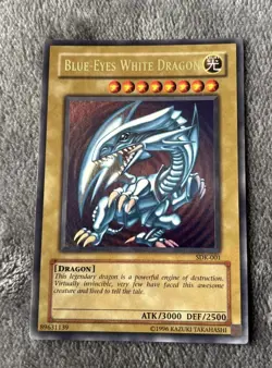 Yugioh Blue-Eyes White Dragon Ultra Rare Holo 1996 Yu-Gi-Oh! SDK-001 - Image 1