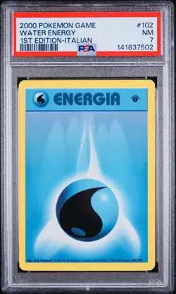 POKEMON PSA 7 WATER ENERGY 102/102 SET BASE 1st PRIMA EDIZIONE ITALIANO LOW POP - Image 1