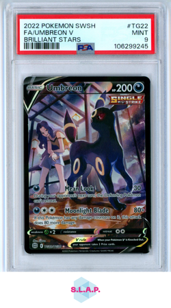 UMBREON V POKEMON TG22/30 2022 BRILLIANT STARS FULL ART EN PSA 9 - Image 1