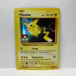 MISPRINT INK DOT AND SLIGHT CRIMP PIKACHU XY202 LEAGUE PROMO NM POKEMON - Image 1