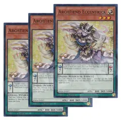 Yugioh Archfiend Eccentrick x 3 - 1st Edition Super Rare NM - Free Holo Card - Image 1