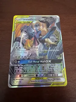 Lucario & Melmetal GX Tag Team 120/214 Holo Pokemon Card – VG - NM - See Photos - Image 1