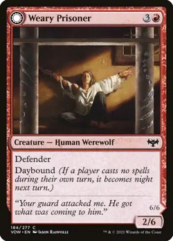 [MTG] Weary Prisoner // Wrathful Jailbreaker (Foil) (184) (VOW) LP-HP - Image 1