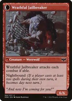 [MTG] Weary Prisoner // Wrathful Jailbreaker (Foil) (184) (VOW) LP-HP - Image 2