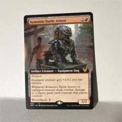 Komainu Battle Armor Extended Art Kamigawa: Neon Dynasty Rare Red #060 MTG - Image 1