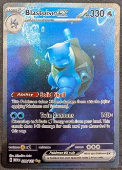 Blastoise EX 200/165 SV 151 (MEW) Special Illustration Rare NM Pokemon TCG - Image 1