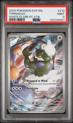 Pokemon TCG Tornadus 210 Pokemon Center White Flare Promo PSA 9 Mint English - Image 1