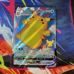 🔥Pokemon Surfing Pikachu VMAX 009/025 Celebrations Ultra Rare Full Art Holo (A) - Image 1