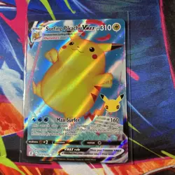 🔥Pokemon Surfing Pikachu VMAX 009/025 Celebrations Ultra Rare Full Art Holo (A) - Image 2