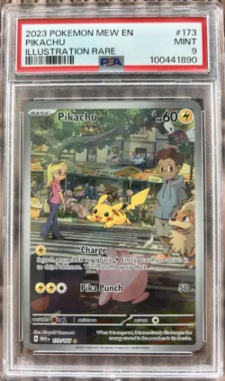 Pokemon Pikachu 173/165 Illustration Rare Holo PSA 9 Scarlet & Violet 151 - Image 1