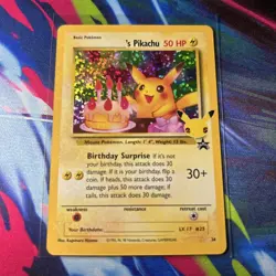 🔥Pokemon TCG Birthday Pikachu Promo Holo #24 50 HP 1998 (B) - Image 1
