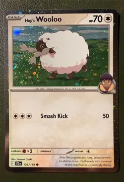 Pokemon TCG Hop's Wooloo 135/159 Journey Together SV9 Cosmos Holo NM - Image 1