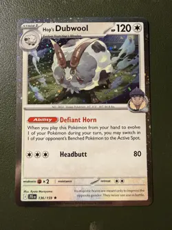 Pokemon TCG Hop's Dubwool 136/159 Journey Together SV9 Cosmos Holo NM - Image 1