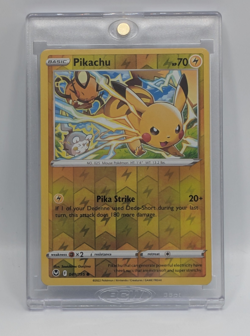 Pokemon TCG Pikachu 049/195 Silver Tempest Basic 70HP Reverse Holo NEAR MINT - Image 1