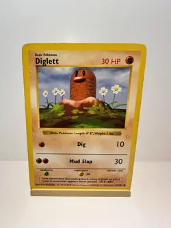 Diglett 47/102 Common Base Set Shadowless Pokemon Lightly Played - Image 1