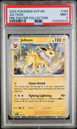 POKEMON PSA 9 JOLTEON FULL ART #169 PROMO PRISMATIC EVOLUTION ENGLISH 2025! - Image 1