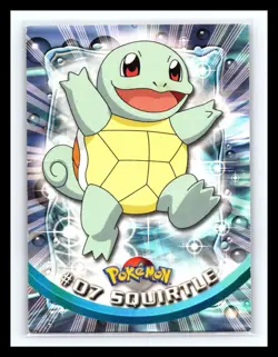 💥 SQUIRTLE 1999 Topps Pokemon TV Non Holo Animation Series Black Logo # 07 - Image 1