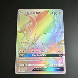 Pokemon Tauros GX Secret Rare SM Base Set Sun and Moon Holo 156/149 English - Image 1