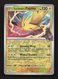 Team Rocket's Zapdos 070/182 Rare Destined Rivals Pokemon Reverse Holo Near Mint - Image 1