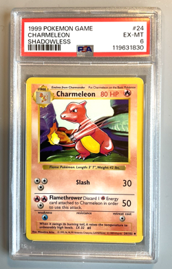 Pokemon Card 1999 Base Set Shadowless CHARMELEON 24/102 PSA 6 - Image 1