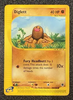 Pokemon Expedition Diglett Common Card 106/165 NM - Image 1