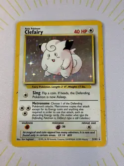 Clefairy 5/102 Base Set Holo Rare Pokemon Card WOTC 1999 MP/LP - Image 5
